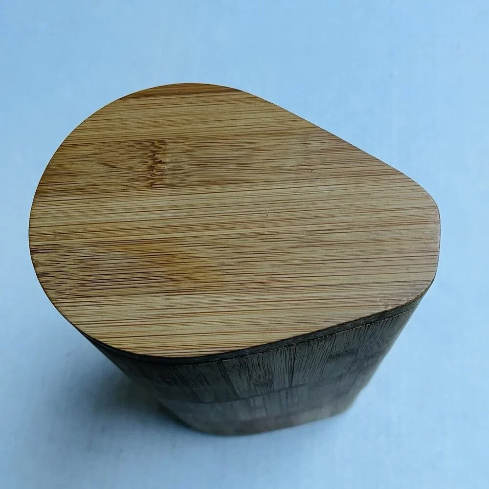 Bamboo 3 Level Salt Seasoning Storage Box Jewelry Case Organizer Office Decor